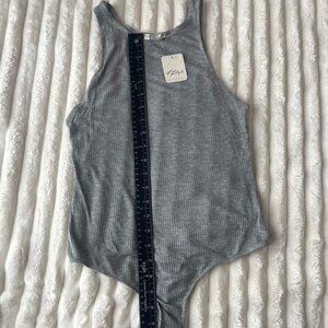 Grey Free People bodysuit #bodysuit